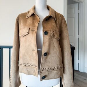 Zara Tan Suede Utility Jacket